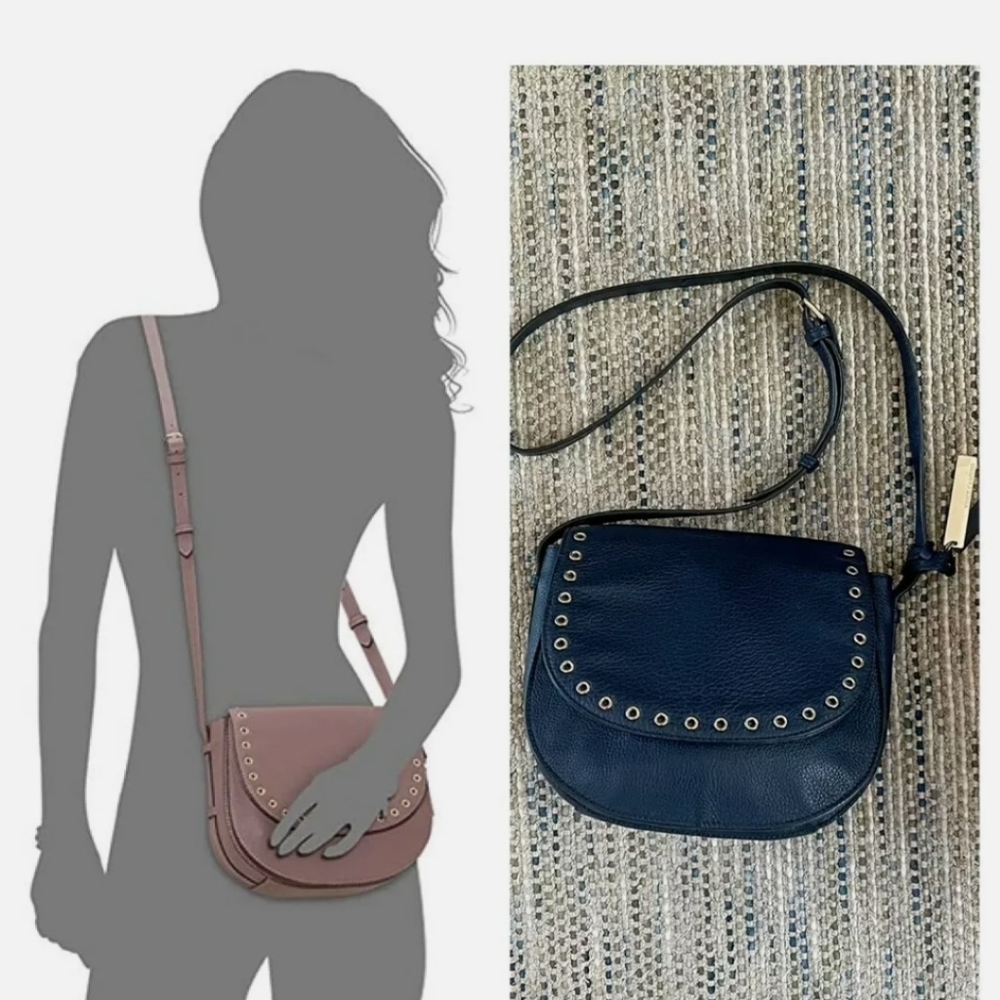 Vince Camuto Winter Navy Leather Blue Crossbody Tote💙